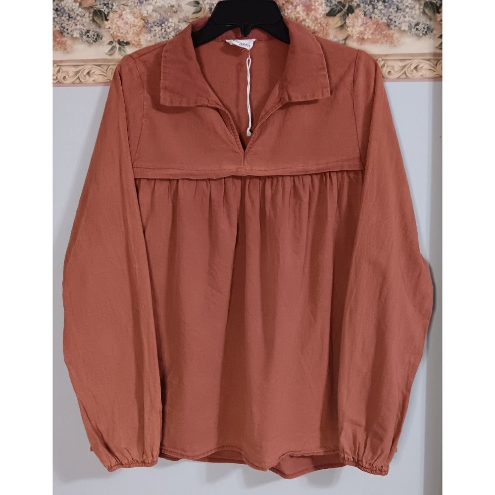 Andree By Unit Small Rust Peplum Lagenlook Minima… - image 1